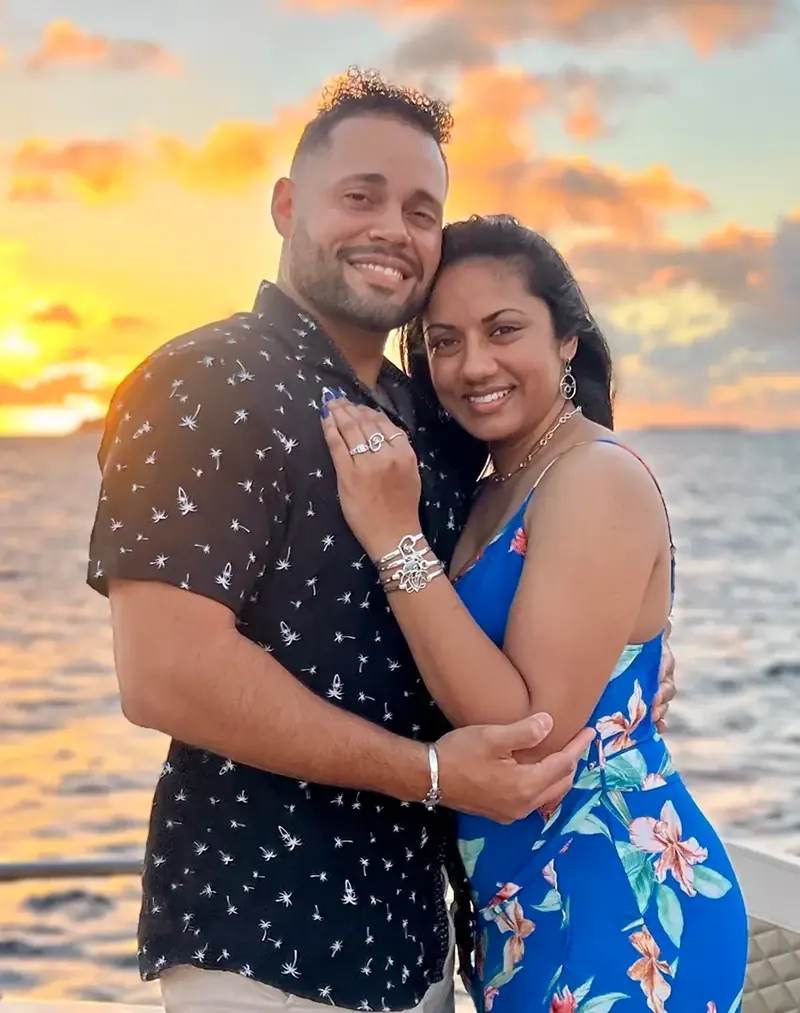 Couple on sunset cruise